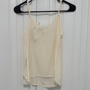 Anthropologie Daily Practice 100% Silk Lace Cami